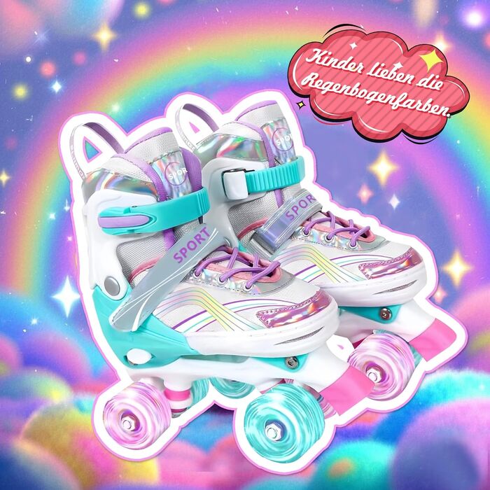 Дитячі ролики для дівчаток, регульовані, розмір 28-31 EU (S), для дому та вулиці