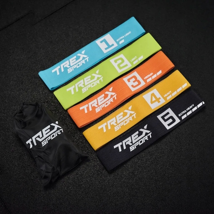 Набір фітнес-резинок Trex Sport, багатоколірні, 33 см, 5 шт., 2,5-25 кг