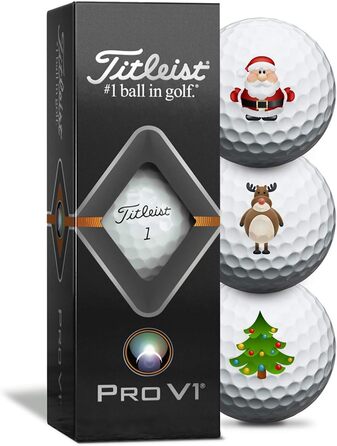 Гольф-м'ячі Titleist Pro V1 новорічні, 3 шт, преміум