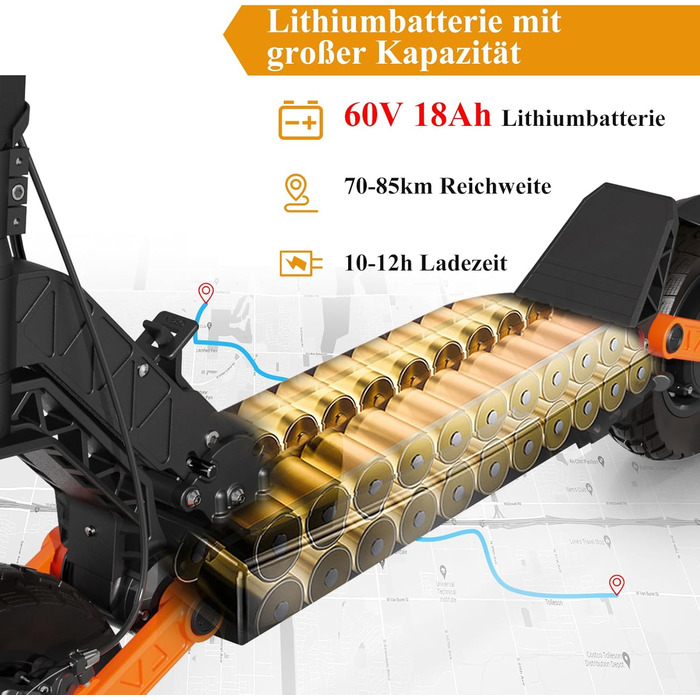 Електросамокат JOYOR S10S, 48/60V, 13/18/26Ah, 40-90 км, подвійна амортизація, складаний, оффроуд, вантажопідйомність 150 кг
