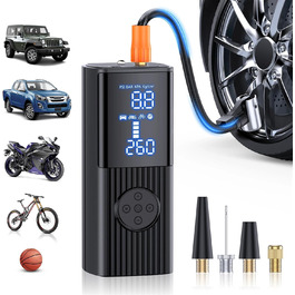 Електричний компресор LeuKoles 150PSI з акумулятором 12000mAh, портативний насос для авто, велосипеда, мотоцикла, швидке накачування