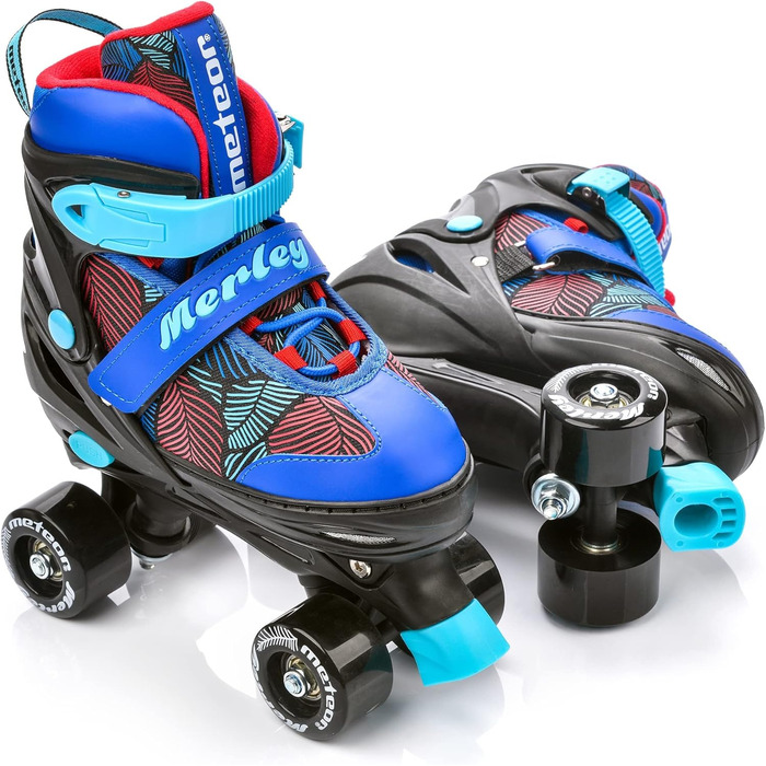Роликові ковзани Meteor Retro Rollschuhe - стильні ролики 80-х для дітей та юнацтва. Quad Skate, регульований розмір (L 39-43), 5 кольорів.