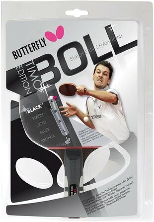 Професійна ракетка для настільного тенісу Butterfly Timo Boll Black 85030, ITTF сертифікована, накладка Wakaba, анатомічна ручка, для досвідчених гравців