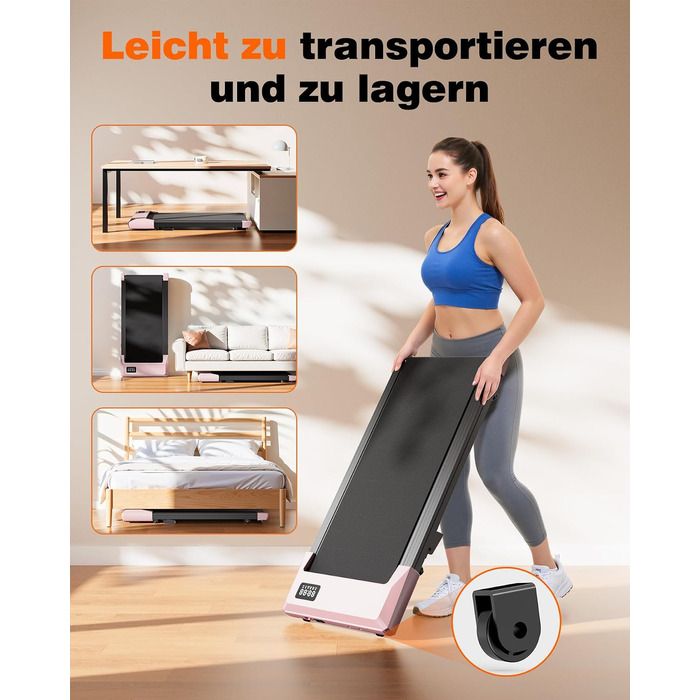 Бігова доріжка Superun Walking Pad для дому та офісу, максимальна вага 159 кг, з режимом тренувань, мобільним додатком та віртуальними трасами, безшумна