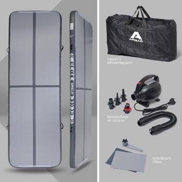 Apollo Air Mat Pro – надувний гімнастичний мат для дорослих і дітей, для дому та вулиці, довжина 3м/4м, повітряна акробатична доріжка