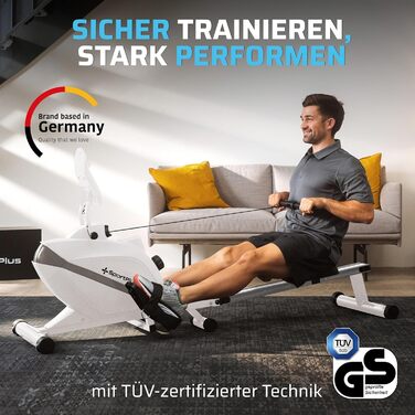 Гребний тренажер SportPlus для дому, складаний, з тихою магнітною системою опору, комп'ютер для тренувань, фітнес-обладнання для дому, Indoor гребний тренажер, сумісний з додатками