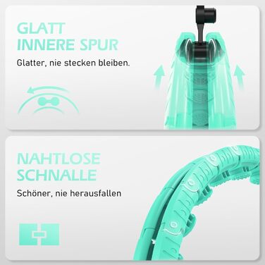 Розусний обруч для схуднення з вантажем (24 вузли, 77-132 см) Hula Hoop для дорослих та початківців, світло-блакитний