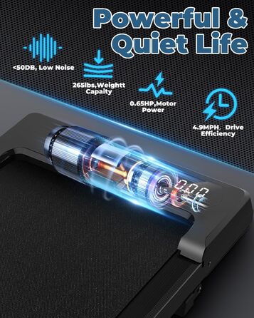 Бігова доріжка Walking Pad для дому: складана, тиха, до 120 кг, 1-8 км/год, кут нахилу 6°, для офісу та фітнесу
