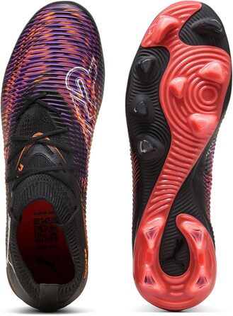 Футбольні бутси PUMA Future 8 Match FG/AG 43 EU, чорно-білі з червоним світінням