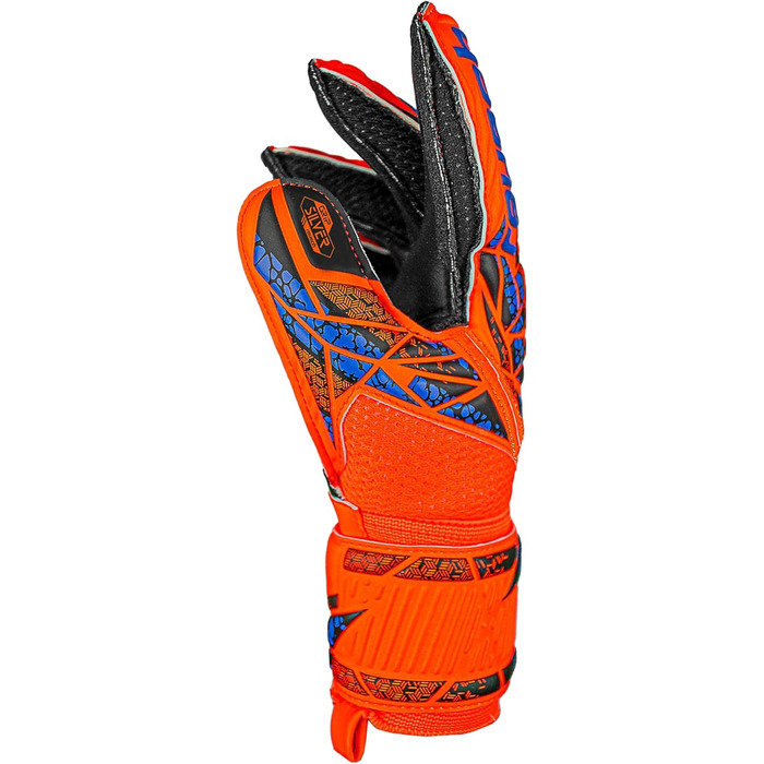 Воротарські рукавички Reusch Attrakt Silver Junior: дитячі, для футболу, універсальні (оранжево-синьо-чорні)