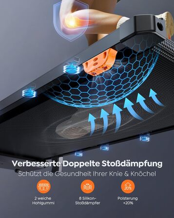 Бігова доріжка для дому, Walking Pad з нахилом до 10%, швидкість 1-6 км/год, тихий 2.5HP мотор, керування через додаток, LED-дисплей, вантажопідйомність до 130 кг, компактний, потрійна амортизація, бігова доріжка для дому/офісу, жовтий