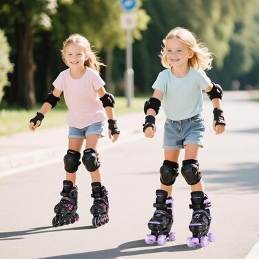 Роликові ковзани Inliner дитячі регульовані для дівчаток, хлопчиків, унісекс, з підсвічуванням, розмір EU 36-40