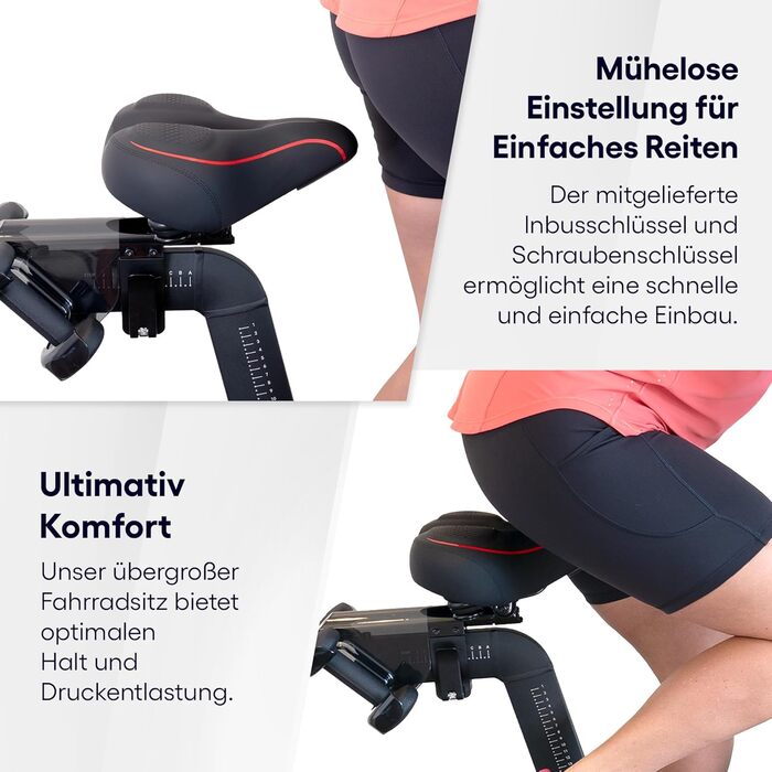 Замінний велосипедний сидіння TrubliFit для Peloton Bike & Bike+ (велике, для жінок та чоловіків, чорний/червоний)