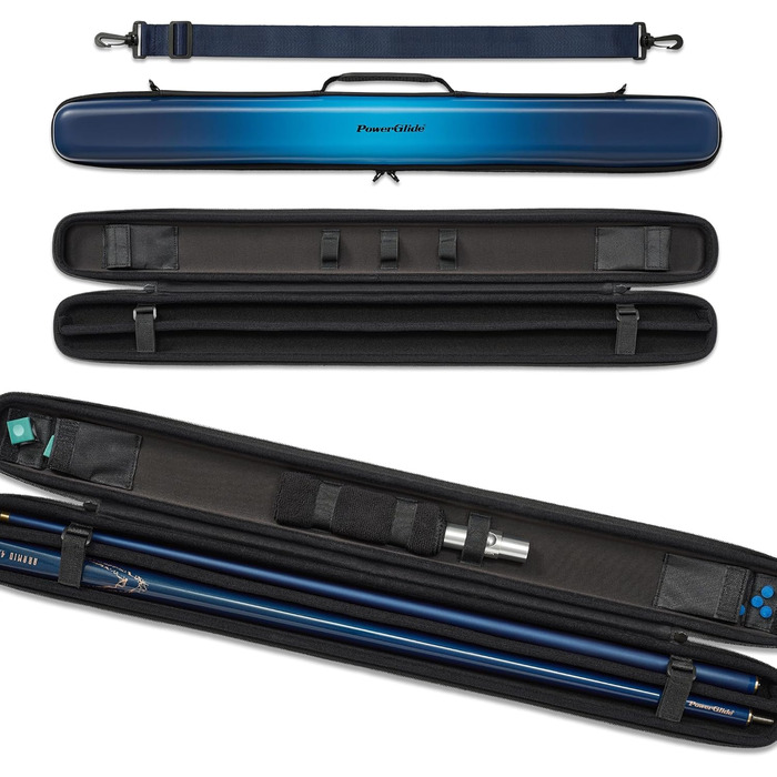 POWERGLIDE Чорний кейс для снукерної кулі: містить 1 кулю з 2 частин, синього кольору