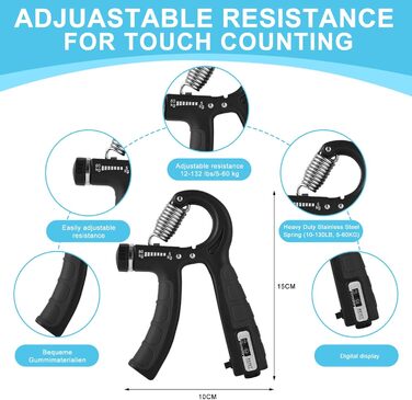 Набір для тренування кисті та пальців, регульоване навантаження 5-60 кг, для спортсменів та відновлення