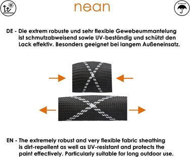 Надійне велозамкне Nean Kettenschloss: 900 мм, сталевий ланцюг, 2 ключі, чорний