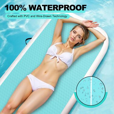 Надувна гімнастична килимок, 2м/3м/4м/5м/6м, 10см, для фітнесу, йоги, танців, сімейного відпочинку (зелений, 3м*1м*0.1м)