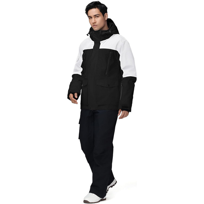 Чоловіча куртка G NOWING для сноубордингу та лижного спорту, водонепроникна, білий + білий (XXL)