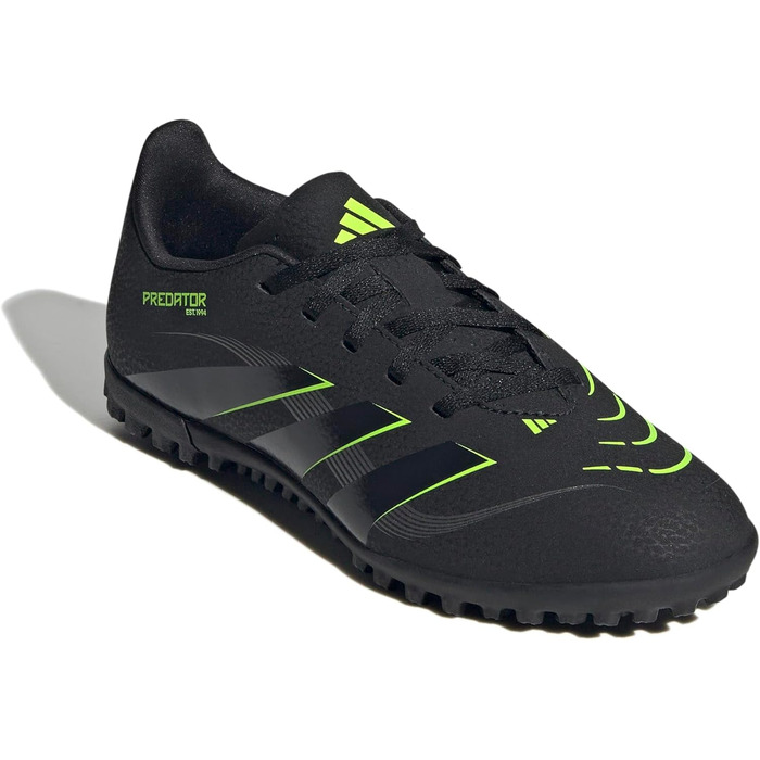Бутси футбольні adidas Predator Club Turf Unisex, 34 EU, чорний/карбон/лимонний, для штучного покриття