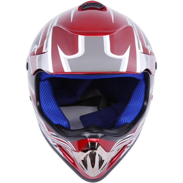 Шолом Samger DOT для дітей та підлітків, Motocross, Off Road, Dirt Bike, ATV, мотоциклетний, комплект з рукавичками та окулярами (L, Червоний)