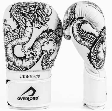 Боксерські рукавички Overlord Legend I для кікбоксингу, спарингу, боксу та MMA. Боксерські рукавички для чоловіків Overlord, різні розміри, білий, 8 oz.