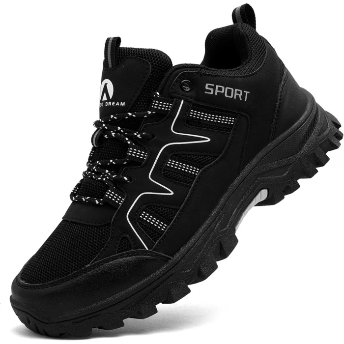 Черевики для хайкінгу/трекінгу чорного кольору. Легкі, дихаючі туристичні черевики для жінок та чоловіків, 38 EU.