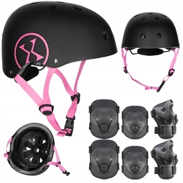 Дитячий велосипедний шолом з регулюванням та комплект захисту для скейтбордингу, розмір XS