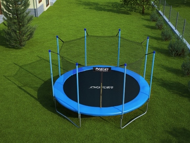 Садовий батут Neo-Sport 12ft/374см із внутрішньою сіткою та драбиною
