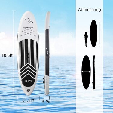 Надувний SUP Борд для двох: Paddle Board, Stand-up Paddling Board, SUP Борд, 200 кг, білий
