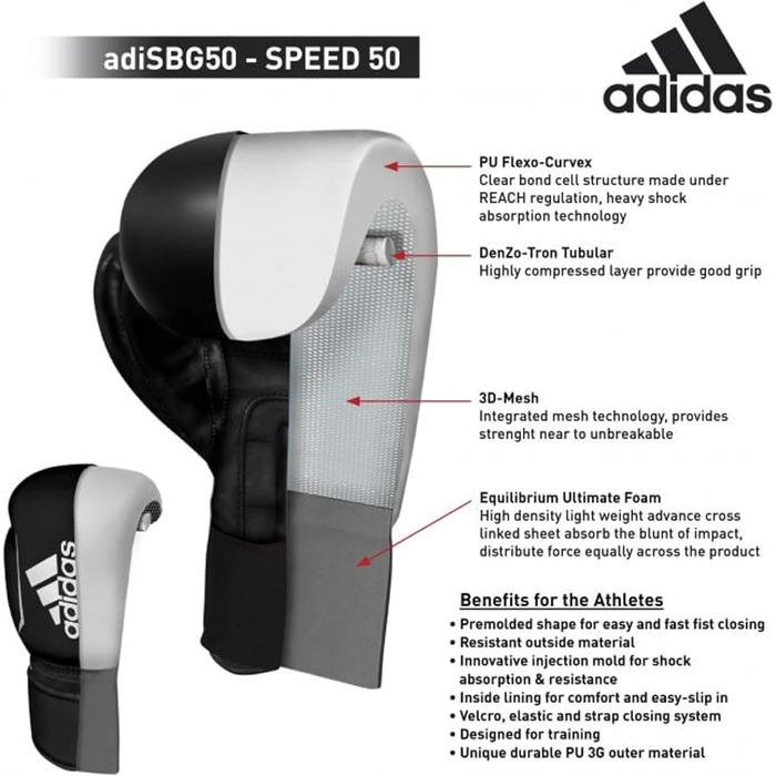 Боксерські рукавички adidas Speed, шкіряні, для тренувань