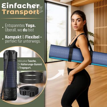 Йога мат RE:SPORT без фталатів, 183x61x0.6 см, Navy/Light Blue
