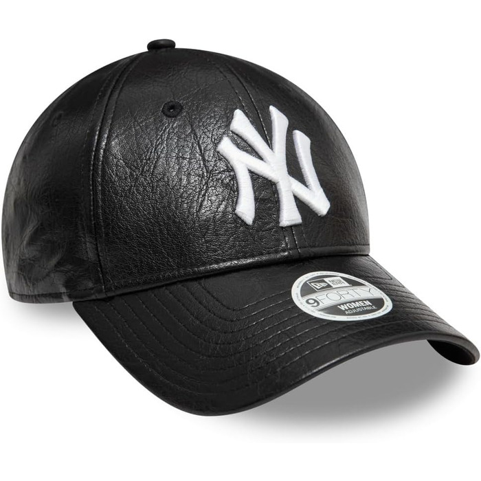 Кепка New Era 9FORTY з кож. шкіри PU для жінок New York Yankees чорна
