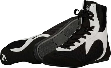 Боксерські черевики Ju-Sports C25 для чоловіків та жінок - легкі боксерські черевики з неслизькою гумовою підошвою, чорно-білі, 42 EU