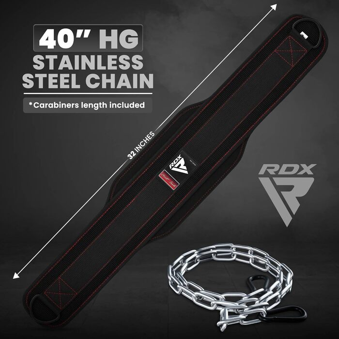 Планка для важкої атлетики RDX 15,2 см з ланцюгом 40 см: важке тренування, пауерліфтинг, бодібілдинг