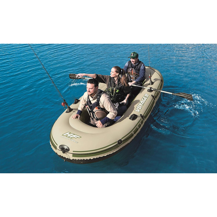 Надувний човен Bestway Hydro-Force Voyager 500 для 3 осіб, 348x141x48 см, комплект з веслами