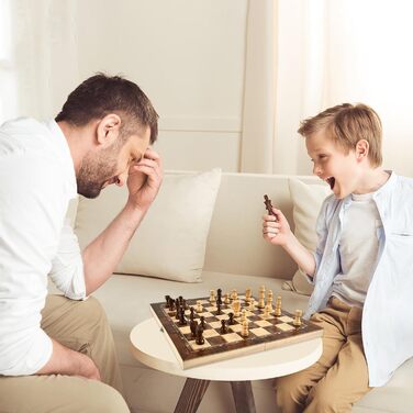 Шаховий набір з дерева 3 в 1: шахи, шашки, настільна гра. Преміум якість, складаний, для дітей та дорослих. Розмір 34 см.