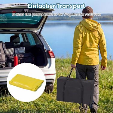 Надувний каяк COSTWAY для 2 осіб з алюмінієвими веслами, EVA-сидінням, насосом та ремкомплектом, сумка, 230 кг, блакитний