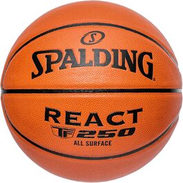 Баскетбольний м'яч Spalding React TF-250 для залу та вулиці, офіційний розмір 7 (29,5 дюймів)