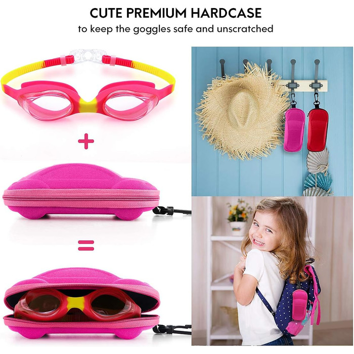 Дитячі окуляри для плавання Kinder A4 Pink, 2-12 років