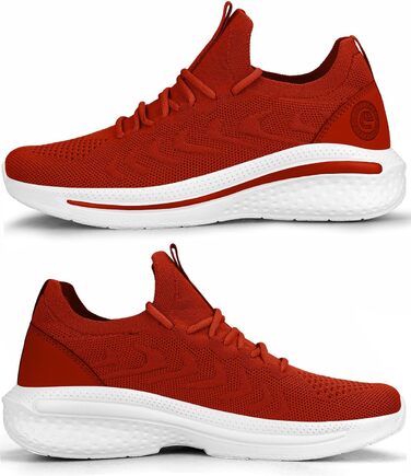 Жіночі кросівки для бігу та фітнесу. Зручні, дихаючі, з антиковзкою підошвою. Ідеальні для занять спортом, прогулянок та тренувань у залі. Колір: червоний, розмір: 38 EU