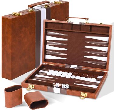 Набір шашок Cbilzxer Backgammon, 45х30 см, з кейсом з екошкіри, для дорослих та сім'ї