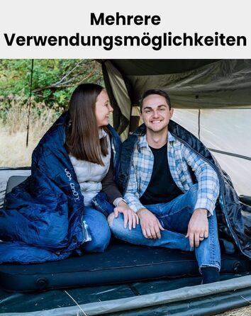 Сплячий мішок KingCamp Flannel для дорослих, 4 сезони, ультралегкий, бавовна, теплий, ковдровий, водонепроникний, для кемпінгу та повсякденного використання, чорний, L, блискавка