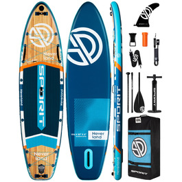 Надувне SUP-борд для дорослих, 204 кг, з сумкою та веслом, блакитний