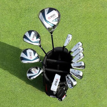 Набір гольф-клубу PGM для чоловіків – 9/12-ти частинний, драйвер Titan #1, міцні залізо, прощаючий паттер, для правшів та лівшів (12 гольф-клубу, графіт)