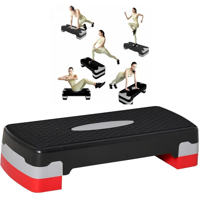 Степпер для фітнесу та аеробіки, регульована висота, лавка для степу. Неслизьке тренажерне обладнання для офісу та дому. Тренажери для дому