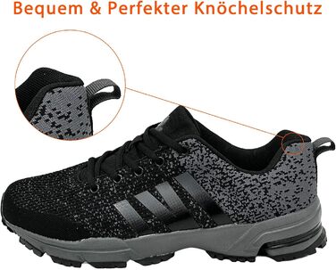 Кросівки спортивні чоловічі/жіночі для бігу та залу Sneaker (42 EU, Чорно-сірі)