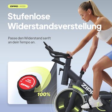 ZIPRO Hometrainer: велотренажер для дому з екраном та мобільною програмою. Стаціонарний велоергометр, до 120 кг, Cardio Fitness