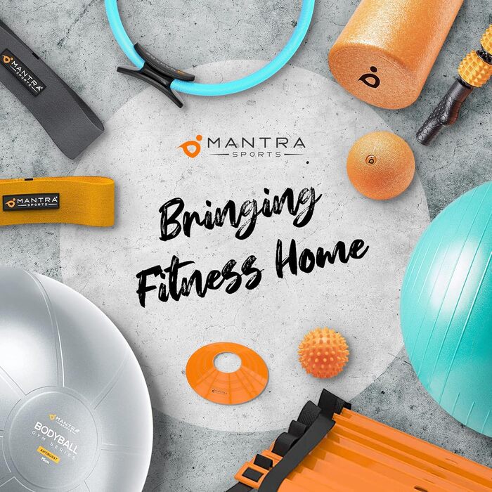 Кільце для пілатесу MANTRA SPORTS: тренажер для м'язів тазу та стегон, фітнес-кільце для дому, тренажер для ніг, стегон та сідниць, для жінок та чоловіків, кольори: бірюзовий та фіолетовий (для зросту 150-175 см)