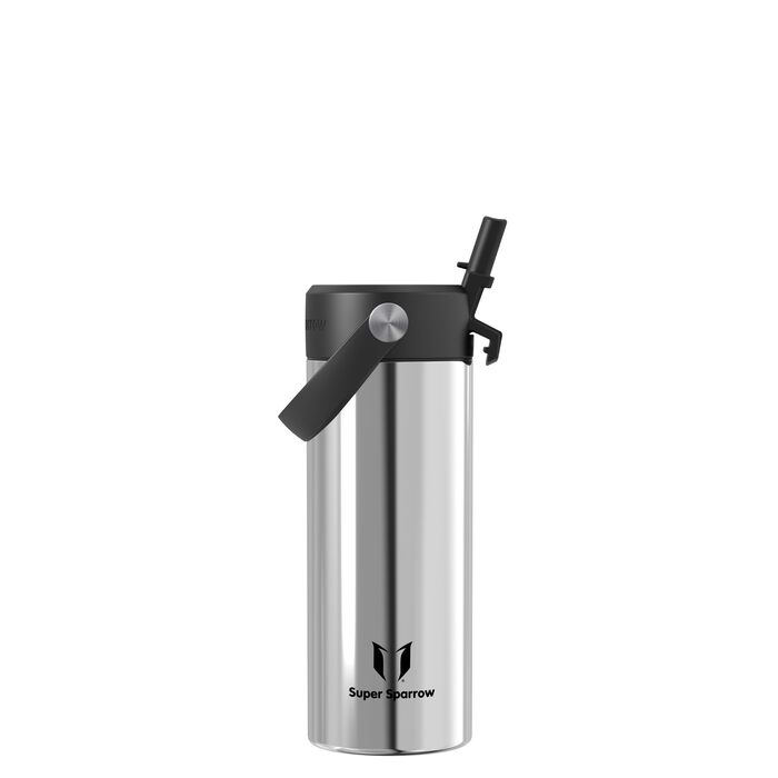 Термофляга Sparrow зі сталі 1Л з трубочкою та гнучким кришкою, stainless steel