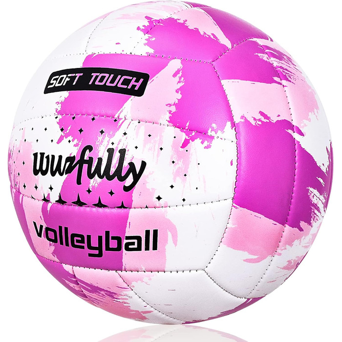 Волейбольний м'яч Wuzfully Kinder Soft Touch для пляжу та залу, розмір 5 (Рожевий)